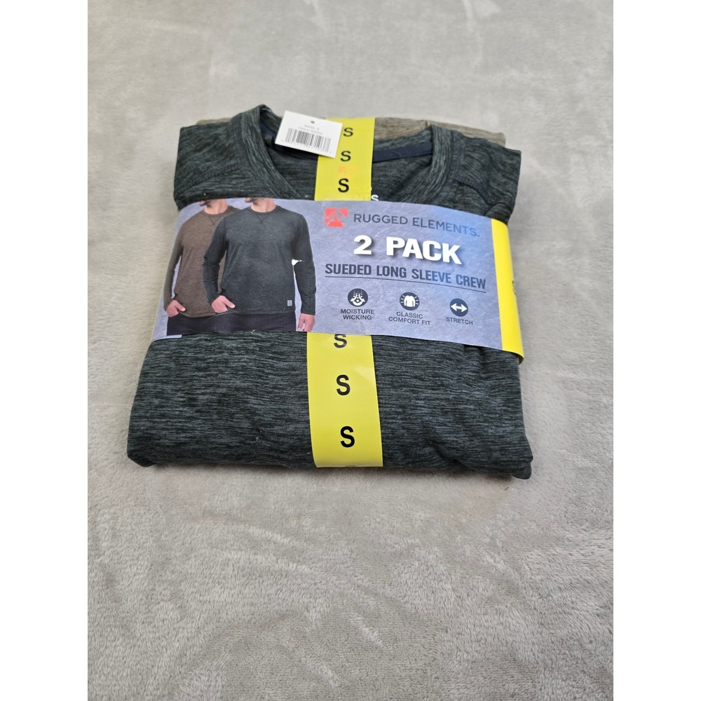 Rugged Elements Sueded Long Sleeve Crew Shirts Men S Green 2 Pack Moisture Wick‎
